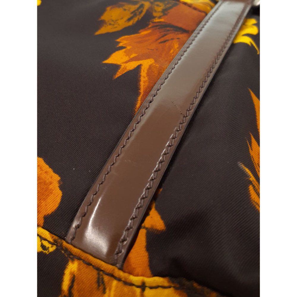 Prada Handbag Brown Flower Pattern - image 4